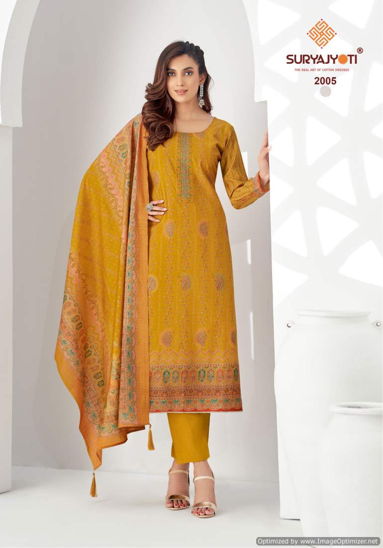 Pushpa Vol 2 By Suryajyoti Modal Embroidery Dress Material Wholesale Market In Surat
